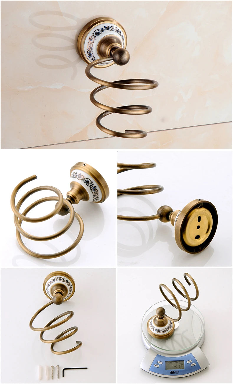 Antique Bronze Bathroom Accessories Sets Towel Shelf Towel Holder Toilet Paper Holder Rove Hook Ceramic Bathroom Products EL3100