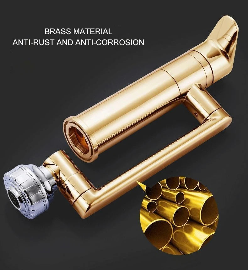 ELLEN Multifunction Bathroom Sink Faucet Hot Cold Water Mixer Crane Antique Bronze Deck Mounted Universal Water Taps EL13266
