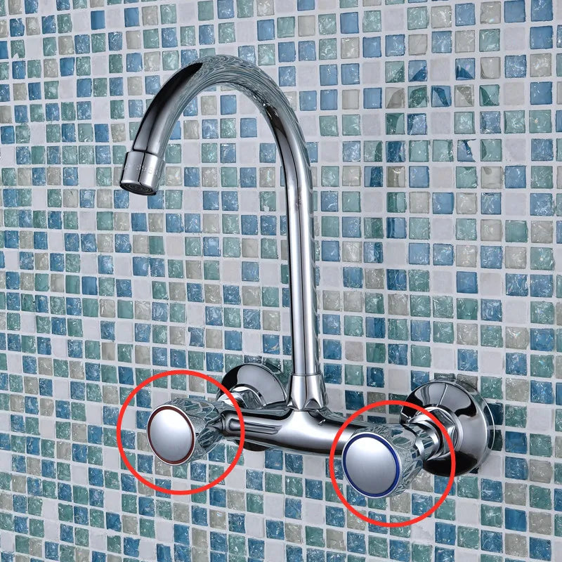 2pcs/Set  Faucet Handle Knob Metal Replacement Hot Cold Tap Switch Home Kitchen Bathroom Hotel Washbasin Sink Accessories