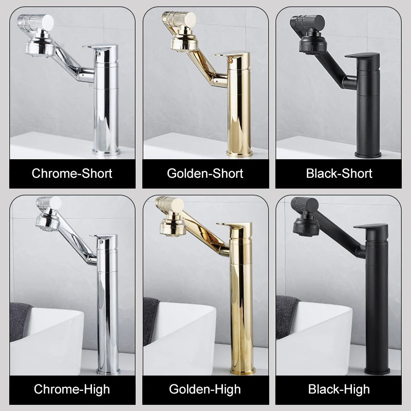 ELLEN Multifunction Bathroom Sink Faucet Hot Cold Water Mixer Crane Antique Bronze Deck Mounted Universal Water Taps EL13266