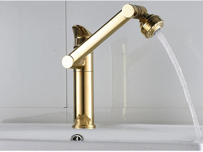 ELLEN Multifunction Bathroom Sink Faucet Hot Cold Water Mixer Crane Antique Bronze Deck Mounted Universal Water Taps EL13266