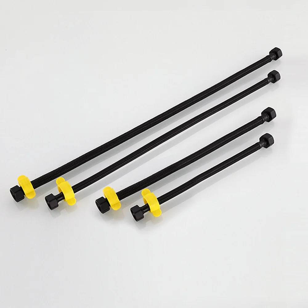 G1/2 4Point Black Nylon Water Inlet Hose Faucet Hose Water Heater Pipe Toilet Connection Kitchen Bathroom Hose All Black Tube