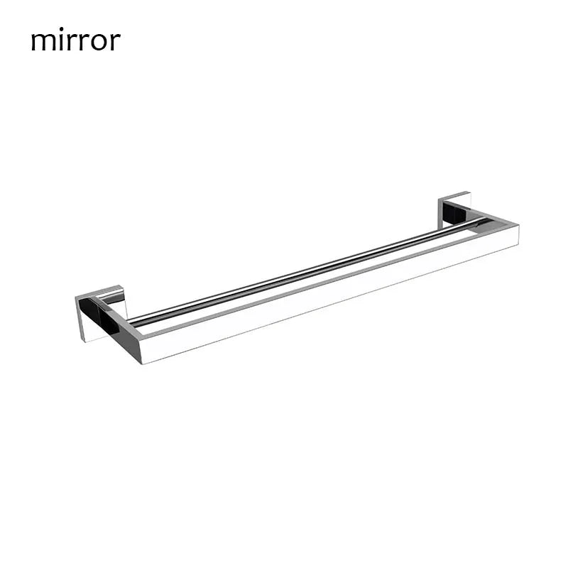 Stainless Steel Double Towel Bars Square Towel Rack Holder Wall Mounted Bathroom Accessories Brushed Gold/Brushed/Mirror/Black