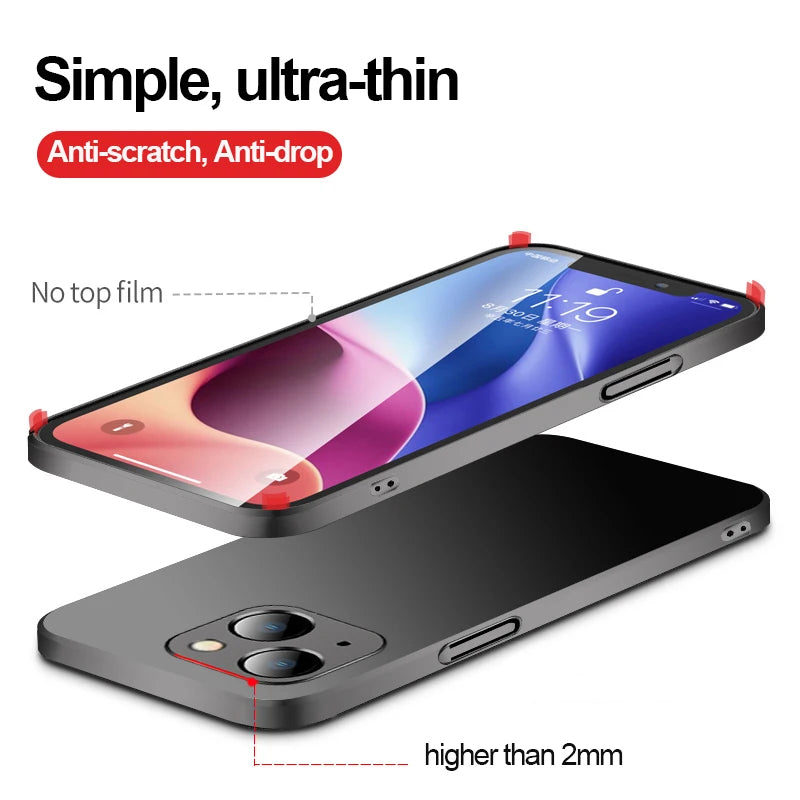 Invisible Magnetic Car Case For iPhone 13 14 15 11 12 Pro Max Ultra Thin Hard Plastic Protection Cover For iPhone 13 15 Pro Max