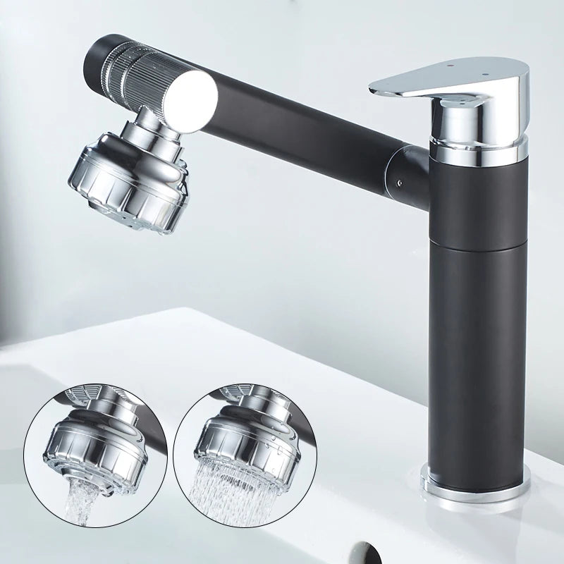 ELLEN Multifunction Bathroom Sink Faucet Hot Cold Water Mixer Crane Antique Bronze Deck Mounted Universal Water Taps EL13266
