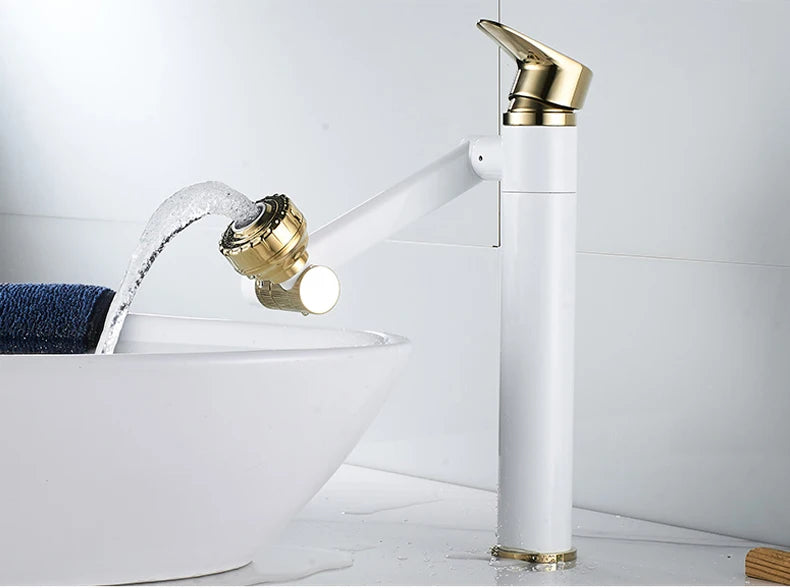 ELLEN Multifunction Bathroom Sink Faucet Hot Cold Water Mixer Crane Antique Bronze Deck Mounted Universal Water Taps EL13266
