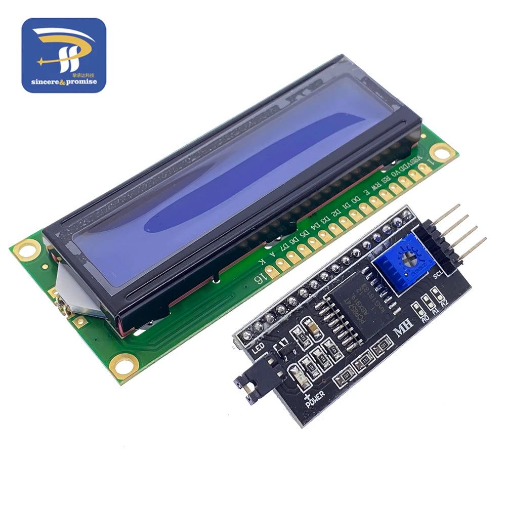 1602 16x2 HD44780 for Arduino Character 5V LCD Blue Screen 1602A IIC/I2C Serial PCF8574 Interface Adapter Plate Module DIY KIT