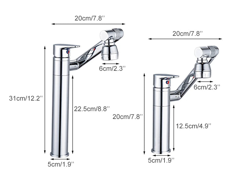 ELLEN Multifunction Bathroom Sink Faucet Hot Cold Water Mixer Crane Antique Bronze Deck Mounted Universal Water Taps EL13266