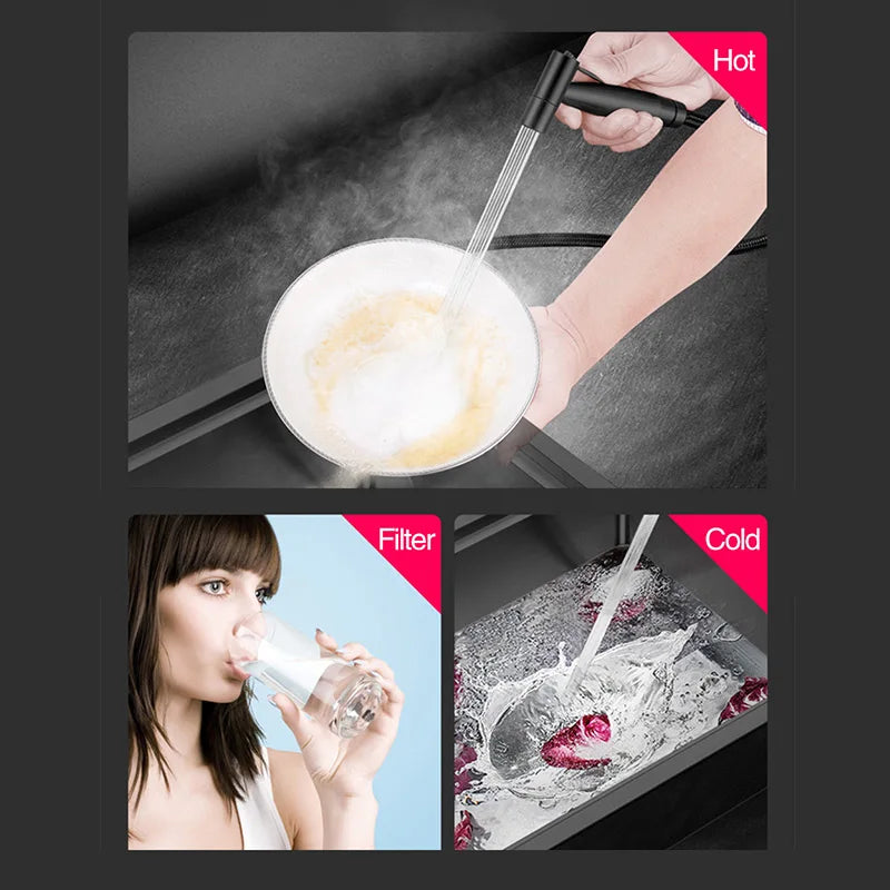 Bar Counter kitchen Nanometer Cup Rinser 304 Stainless Steel Handmade Brushed Cup Washer For Milk Tea Cafe Fast Food Shop