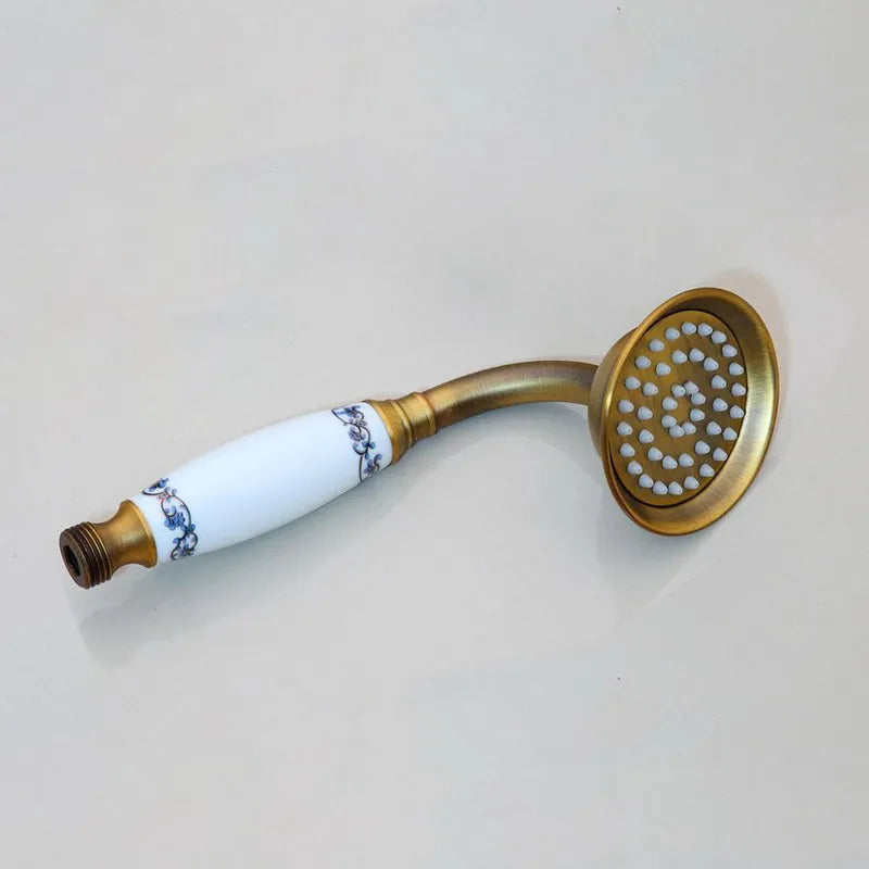 Chrome/Antique Brass/Black Bronze Golden Brass Ceramic Handle Shower Head Telephone Style Bathroom Hand Shower Head Spray