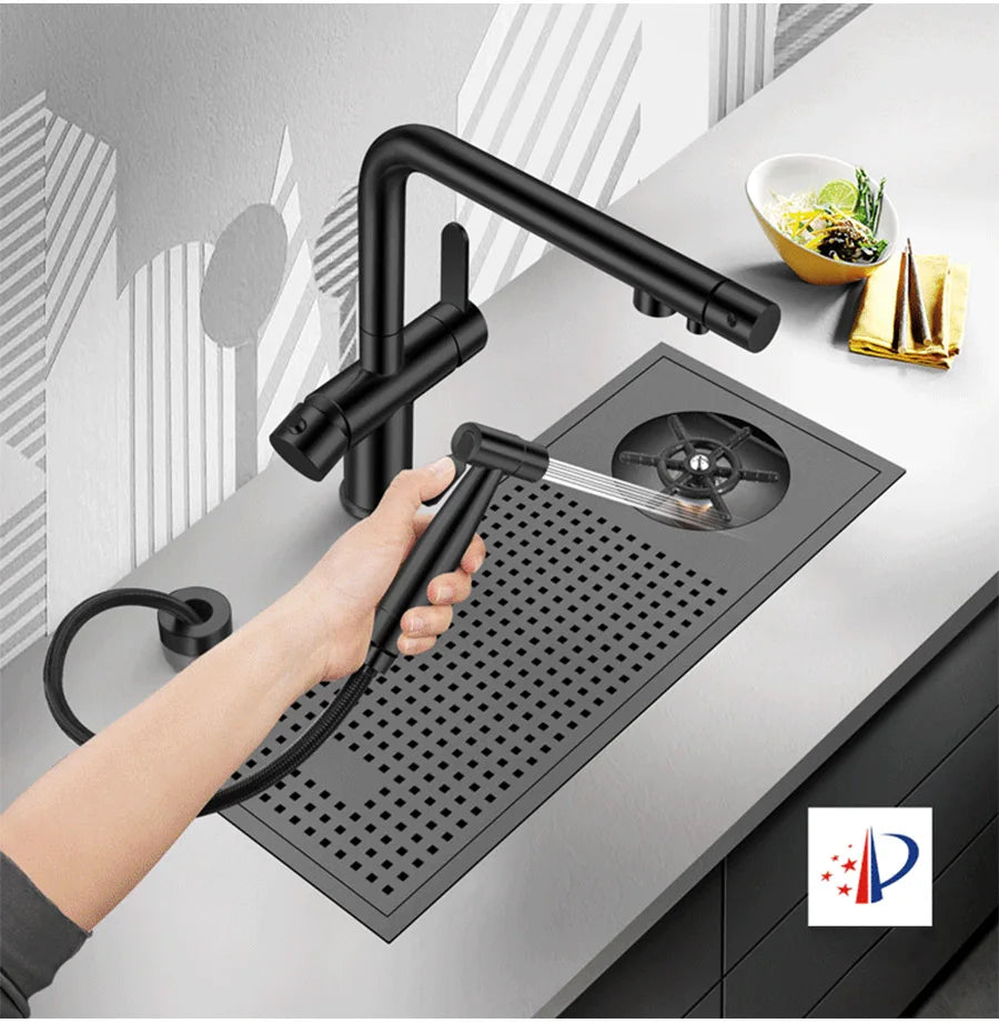 Bar Counter kitchen Nanometer Cup Rinser 304 Stainless Steel Handmade Brushed Cup Washer For Milk Tea Cafe Fast Food Shop
