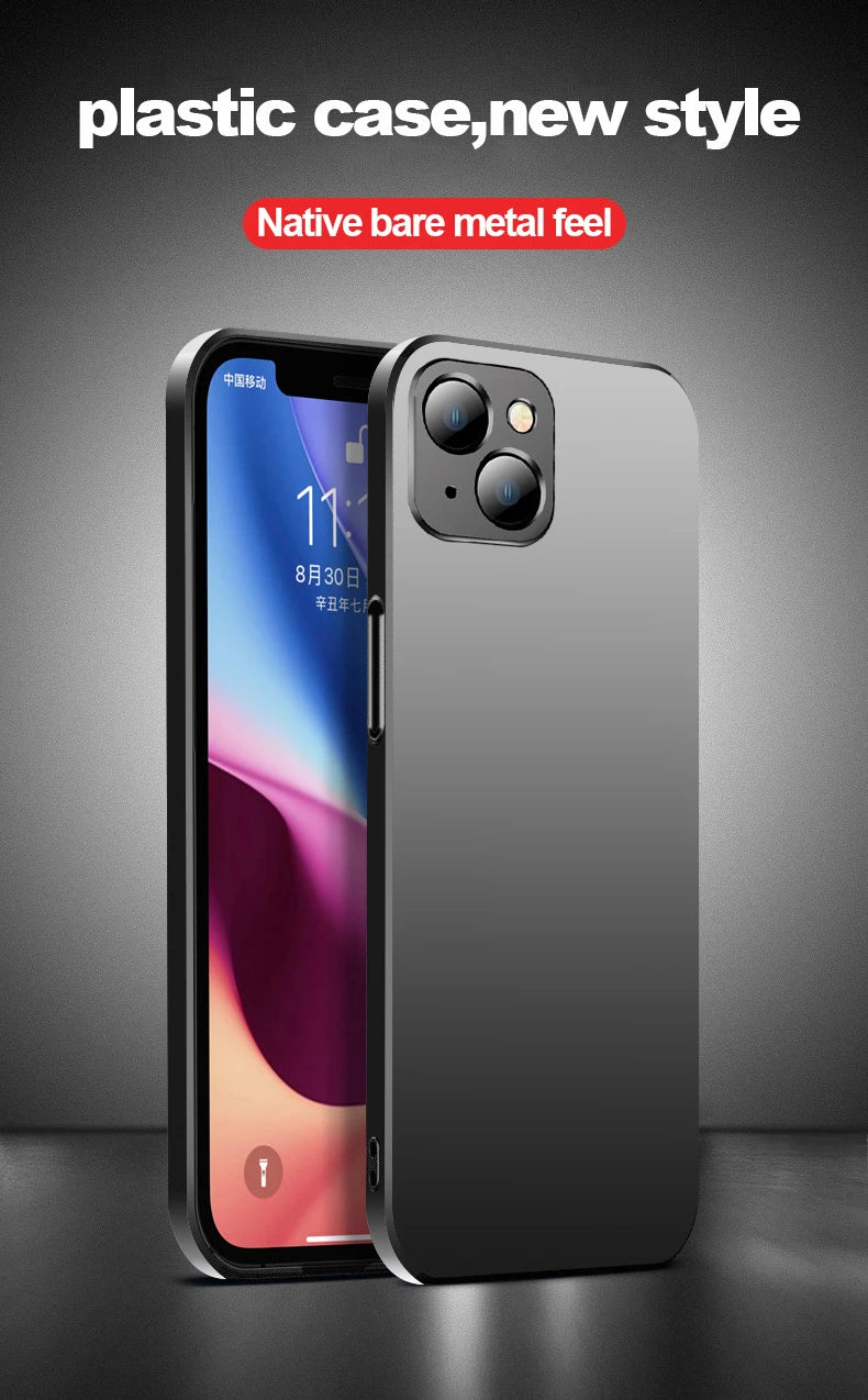 Invisible Magnetic Car Case For iPhone 13 14 15 11 12 Pro Max Ultra Thin Hard Plastic Protection Cover For iPhone 13 15 Pro Max