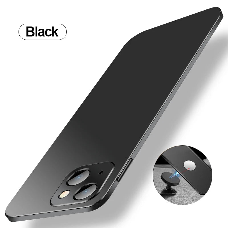 Invisible Magnetic Car Case For iPhone 13 14 15 11 12 Pro Max Ultra Thin Hard Plastic Protection Cover For iPhone 13 15 Pro Max