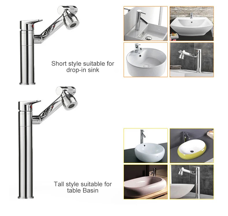 ELLEN Multifunction Bathroom Sink Faucet Hot Cold Water Mixer Crane Antique Bronze Deck Mounted Universal Water Taps EL13266