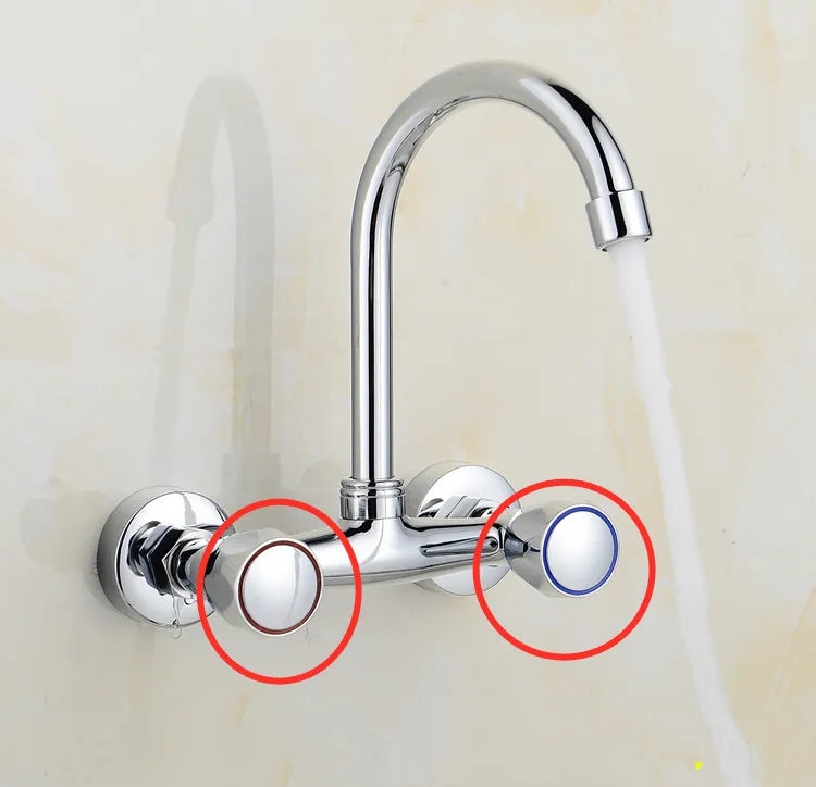 2pcs/Set  Faucet Handle Knob Metal Replacement Hot Cold Tap Switch Home Kitchen Bathroom Hotel Washbasin Sink Accessories