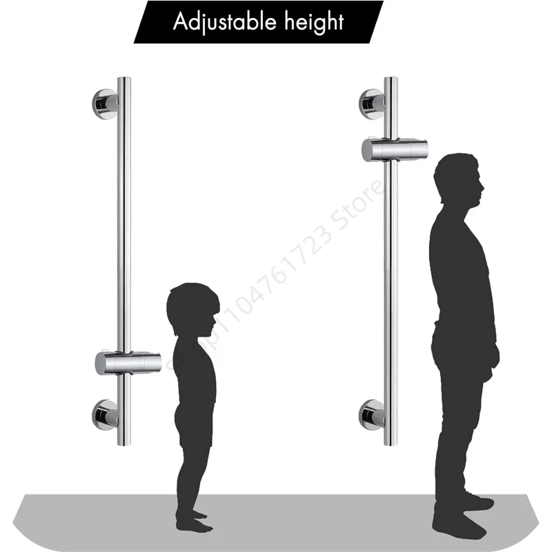 Adjustable Shower Head Holder 18mm~25mm Universal Bathroom Bracket ABS Chrome Plated Hand Shower Rail Slider Clamp