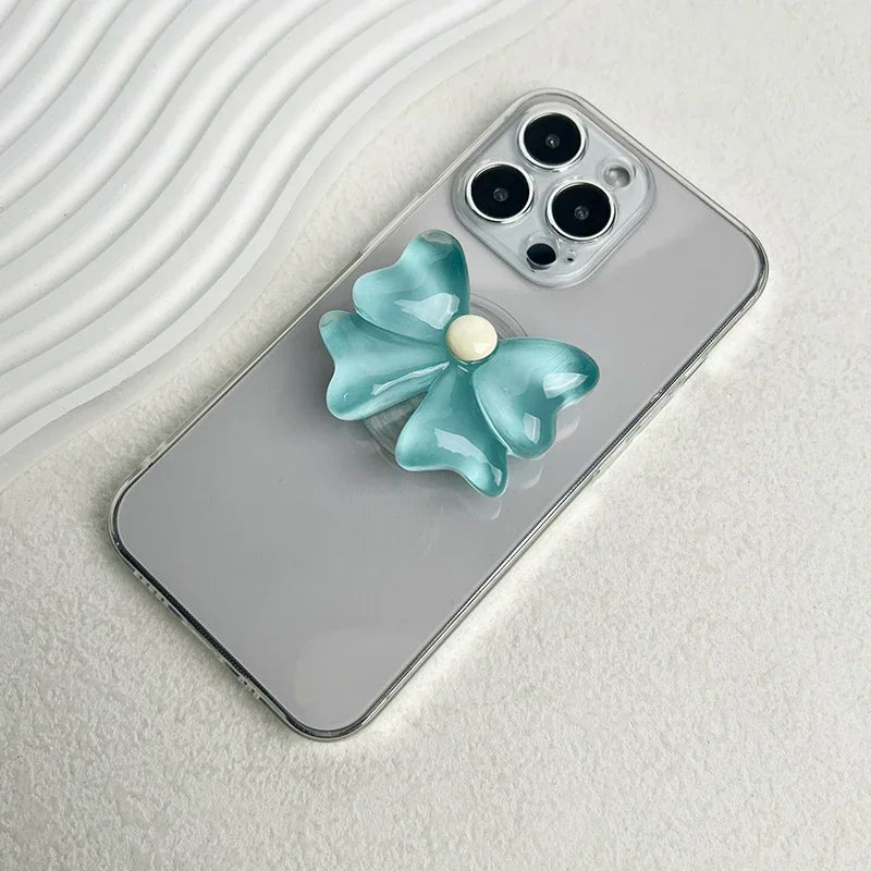 Cute Socket Talk Grip candy colored bow phone stand Lazy desktop folding stand small fresh bow phone grip