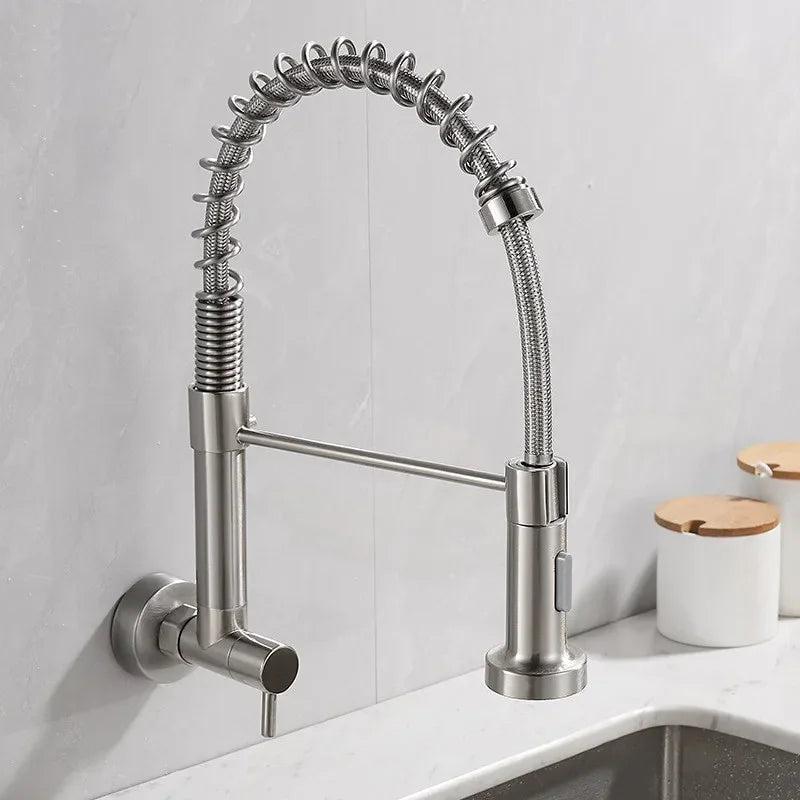 Modern Kitchen Faucet with Versatile Articulated Spray,Wall Mounted Faucet