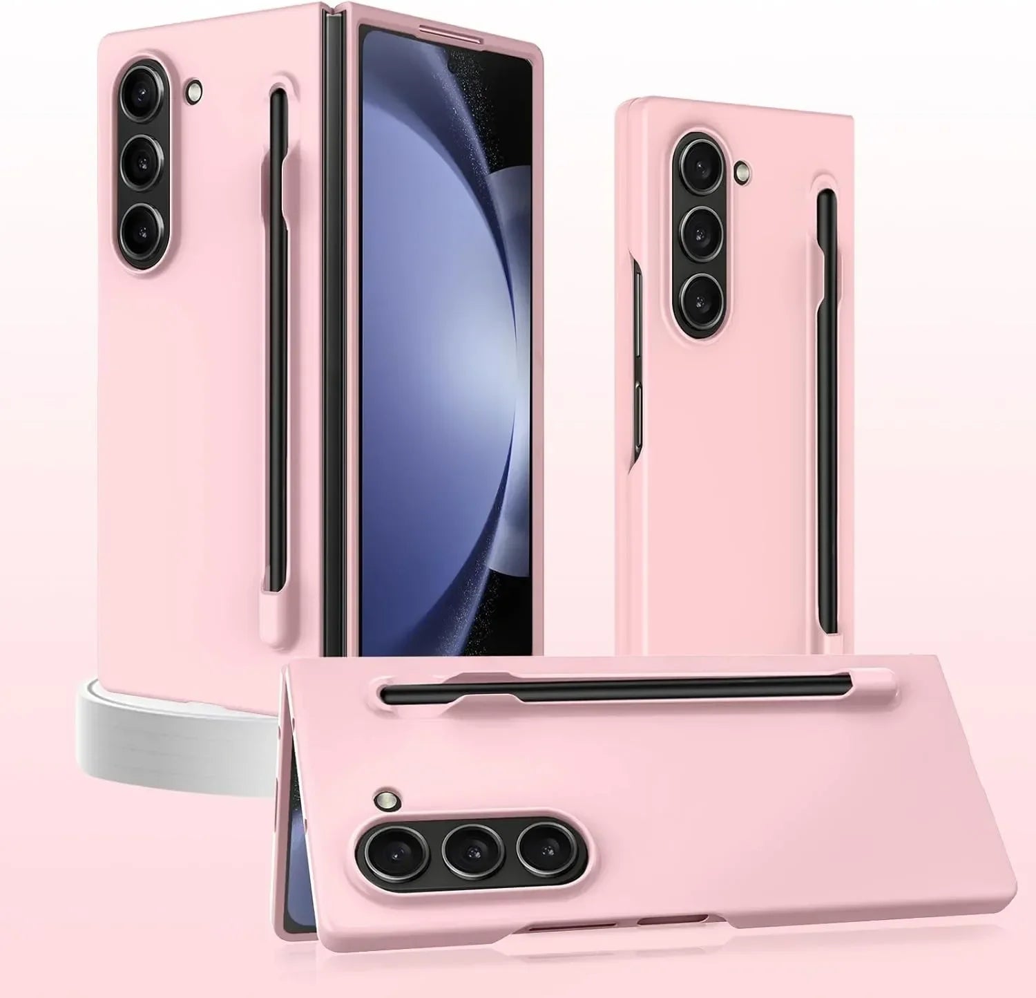 Luxury Skin Feeling PC Case for Samsung Galaxy Z Fold 6 5 Phone Case With S Pen Holder and Pen Stylus Storage Slot ZFold 6 Cover