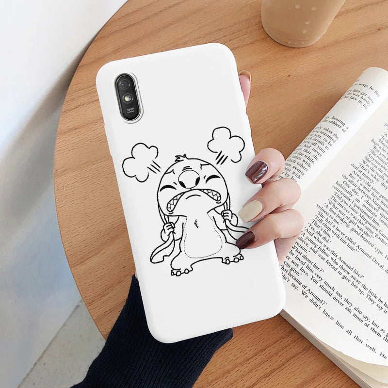 Lilo Stitch Phone Case For Redmi 9A 9AT Camera Protect Soft Cover Silicone Cute Cartoon Funda For Redmi 9A 9 AT Redmi9A 9AT Capa