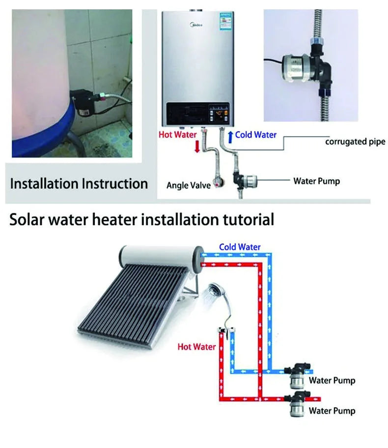 JT-750 DC 12V 24V Brushless Solar Motor Water Pump Water Heater Shower Floor Heating Booster Pump Micro Submersible Water Pump