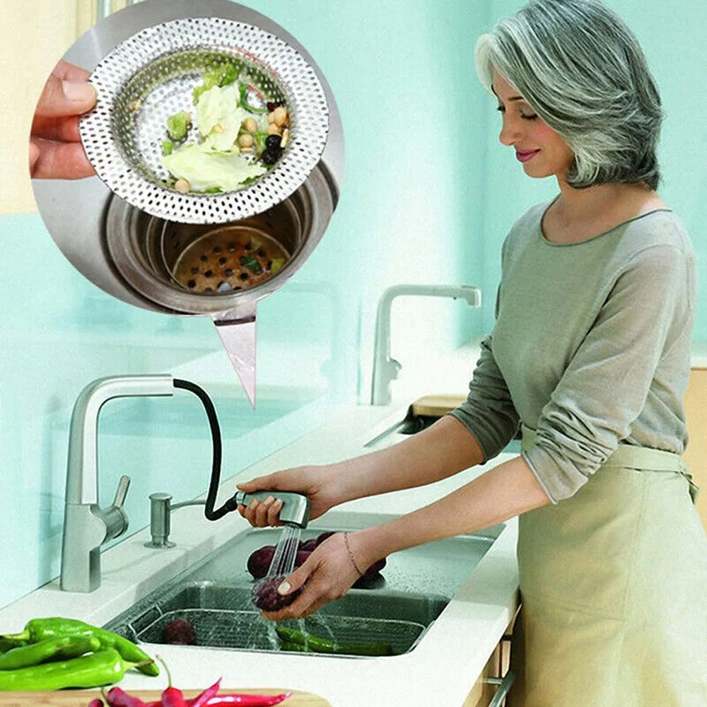 Kitchen Water Sink Filter Sink Mesh Strainer Kitchen Tool Stainless Steel Bathroom Floor Drain Cover Kitchen Sink Filter Screen