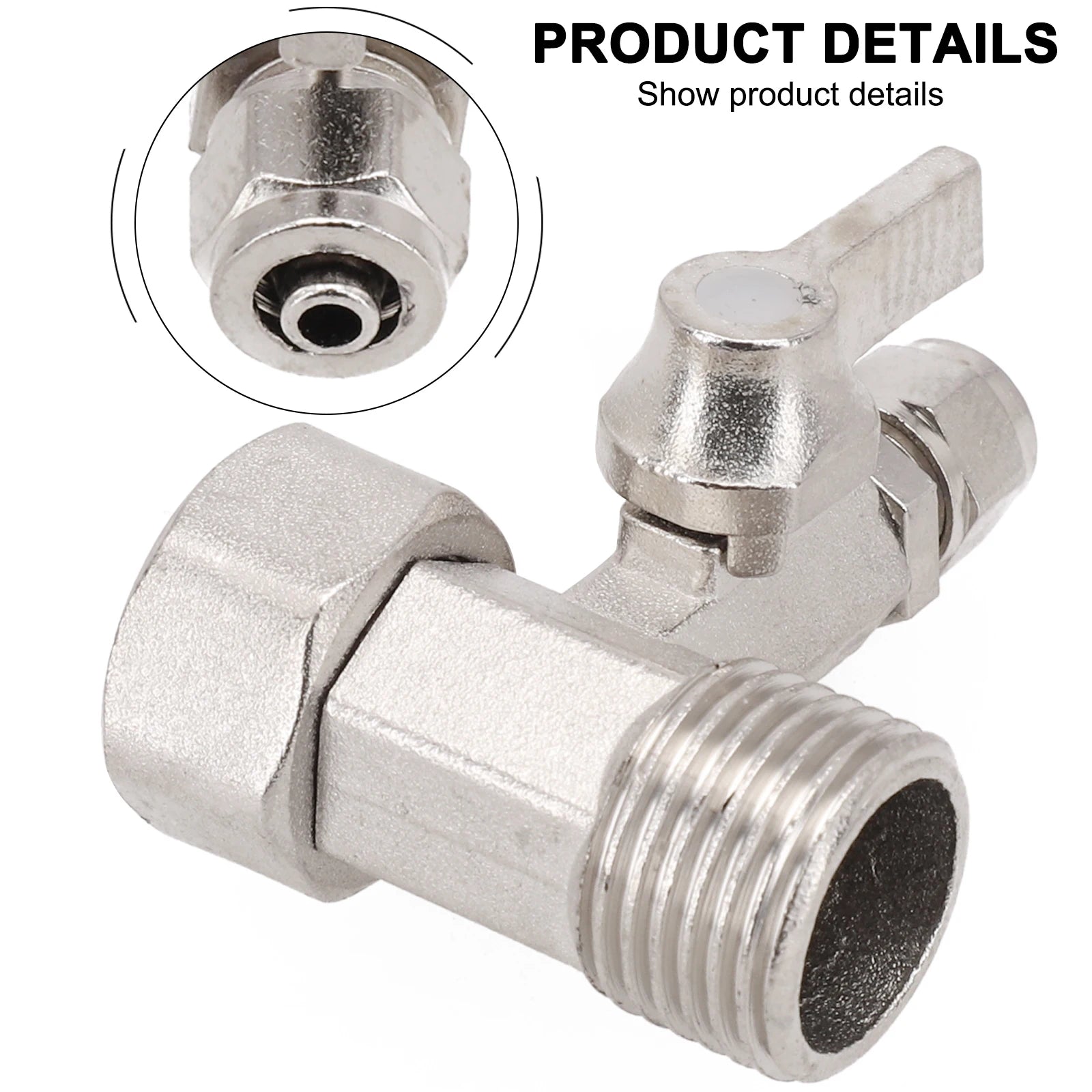 1pc Water Inlet Of Pure Water Machine RO Feed Water Adapter 1/2" To 1/4'' With Shut-off Ball Valve Tap TeeB Accessories