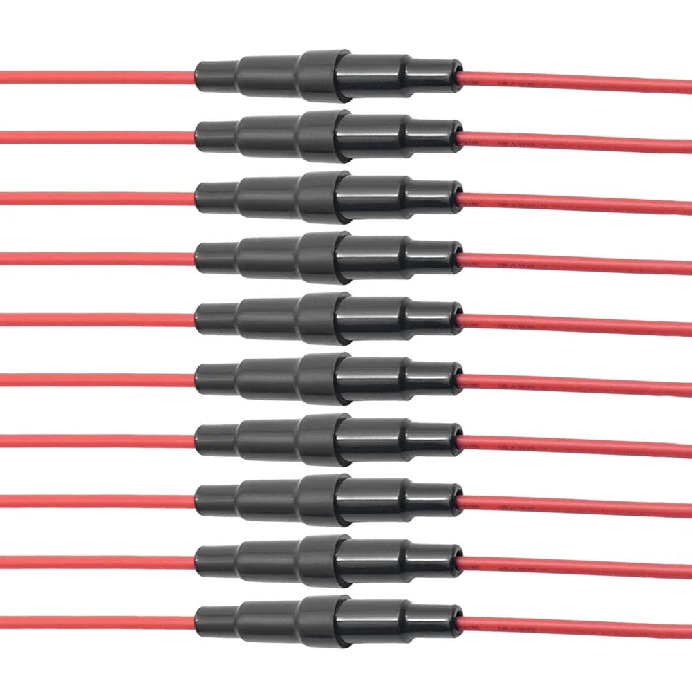 10-100pc Quick Impact Glass Fuse Holder Preventing Short Circuits Wire Line Holder 5x20/6x30mm Glass Tube Fuse Holder Auto Parts