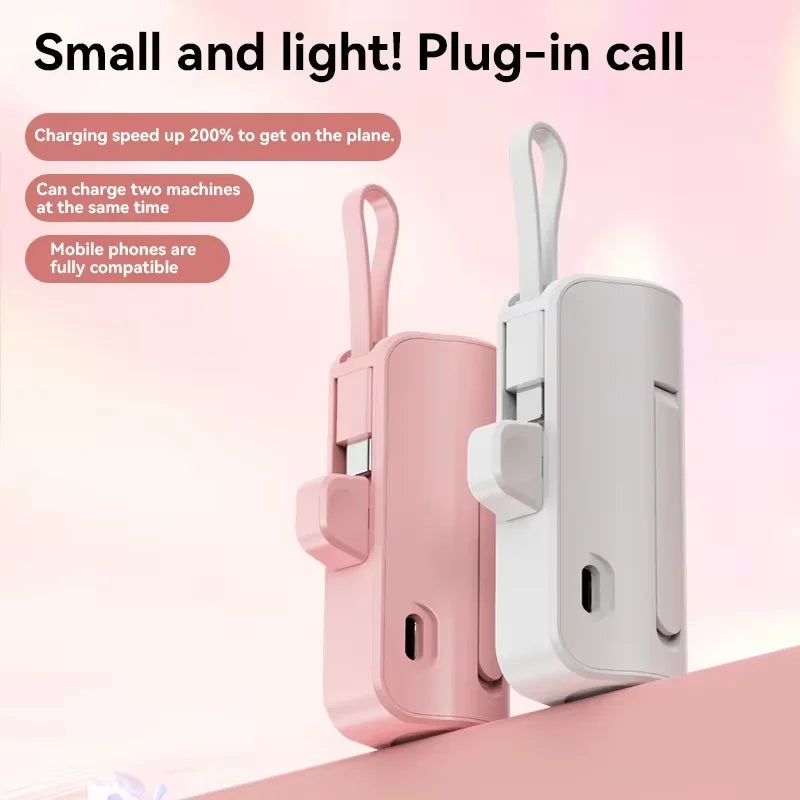 Mini 30000mAh Power Bank Capsule Large Capacity Portable Wireless Fast Charging External Battery For iPhone Type-c New