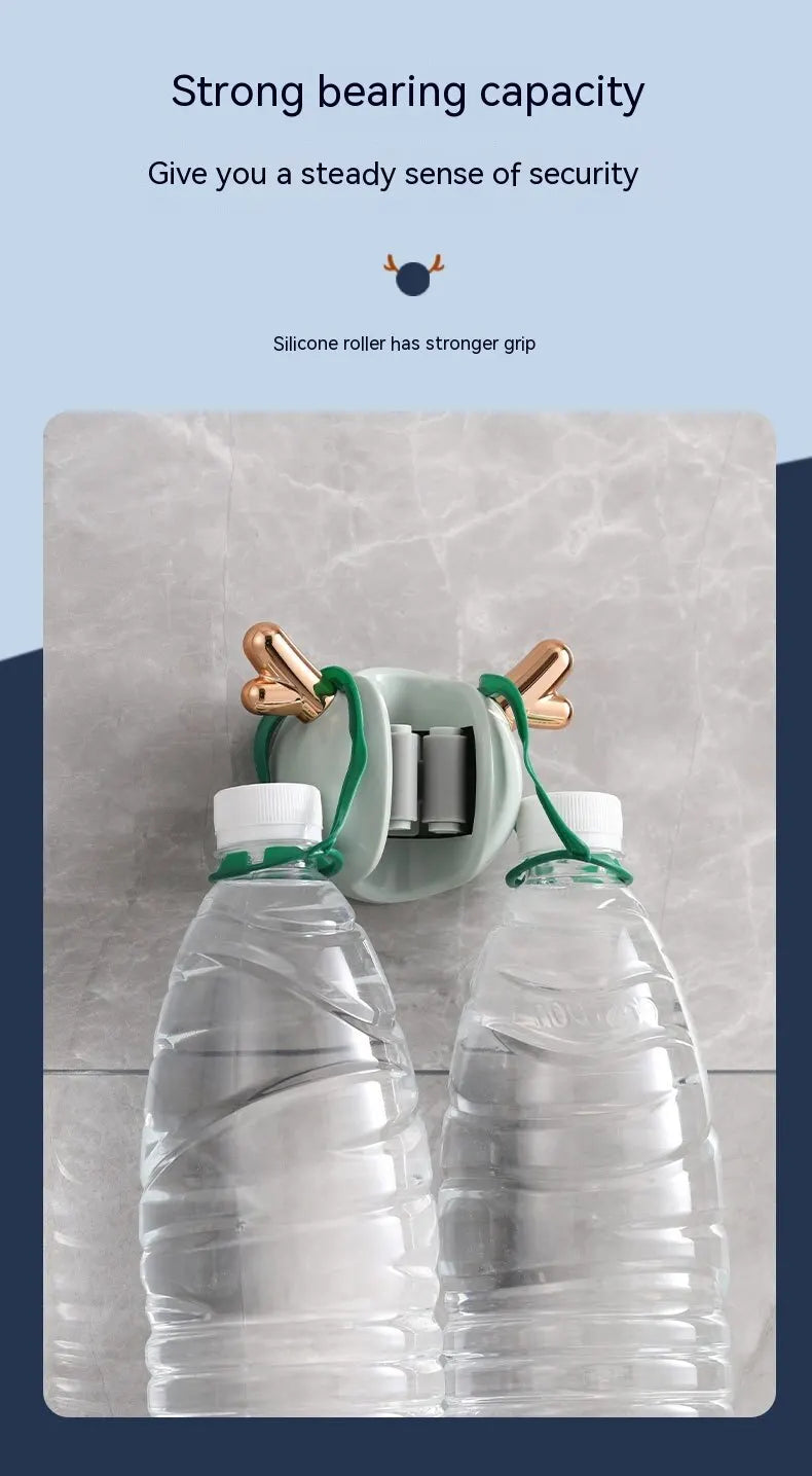 Mop Clip Wall-mounted Hole-free With Hooks Light Luxury Deer Household Multifunctional Mop Organiser