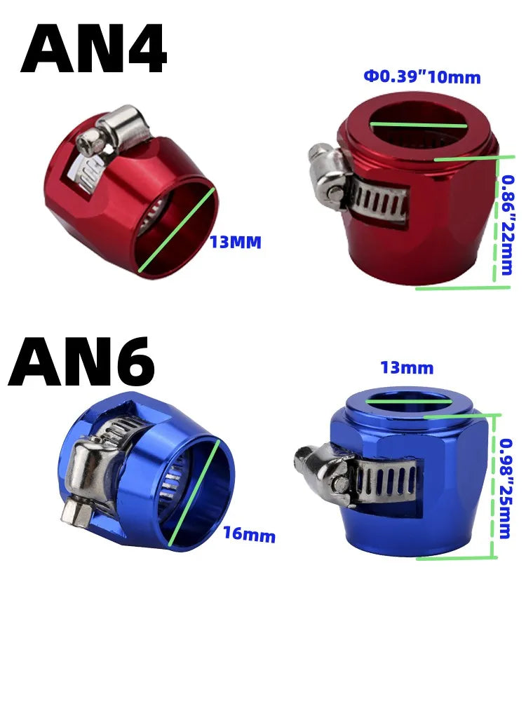 1pc AN4 AN6 AN8 AN10 AN12 Car Hose Finisher Clamp Universal Hose Clamps  Radiator Modified Fuel Pipe Clip Buckle Oil End Finishe