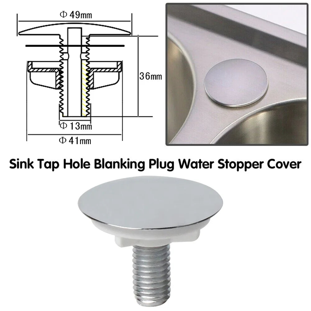 Sink Cover Sink Tap Covers Kitchen Supplies Tap Hole Stopper 49mm Blanking Plug Faucet Hole Cover Decorative Cover Hardware Part