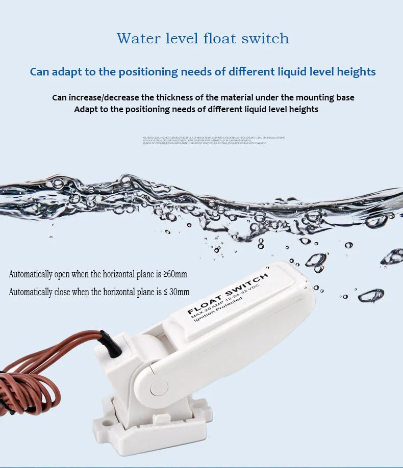 Water Pump Switch DC 12V Automatic Electric Boat Marine Bilge Pump Float Water Level Controller Flow Sensor Switch Hardware