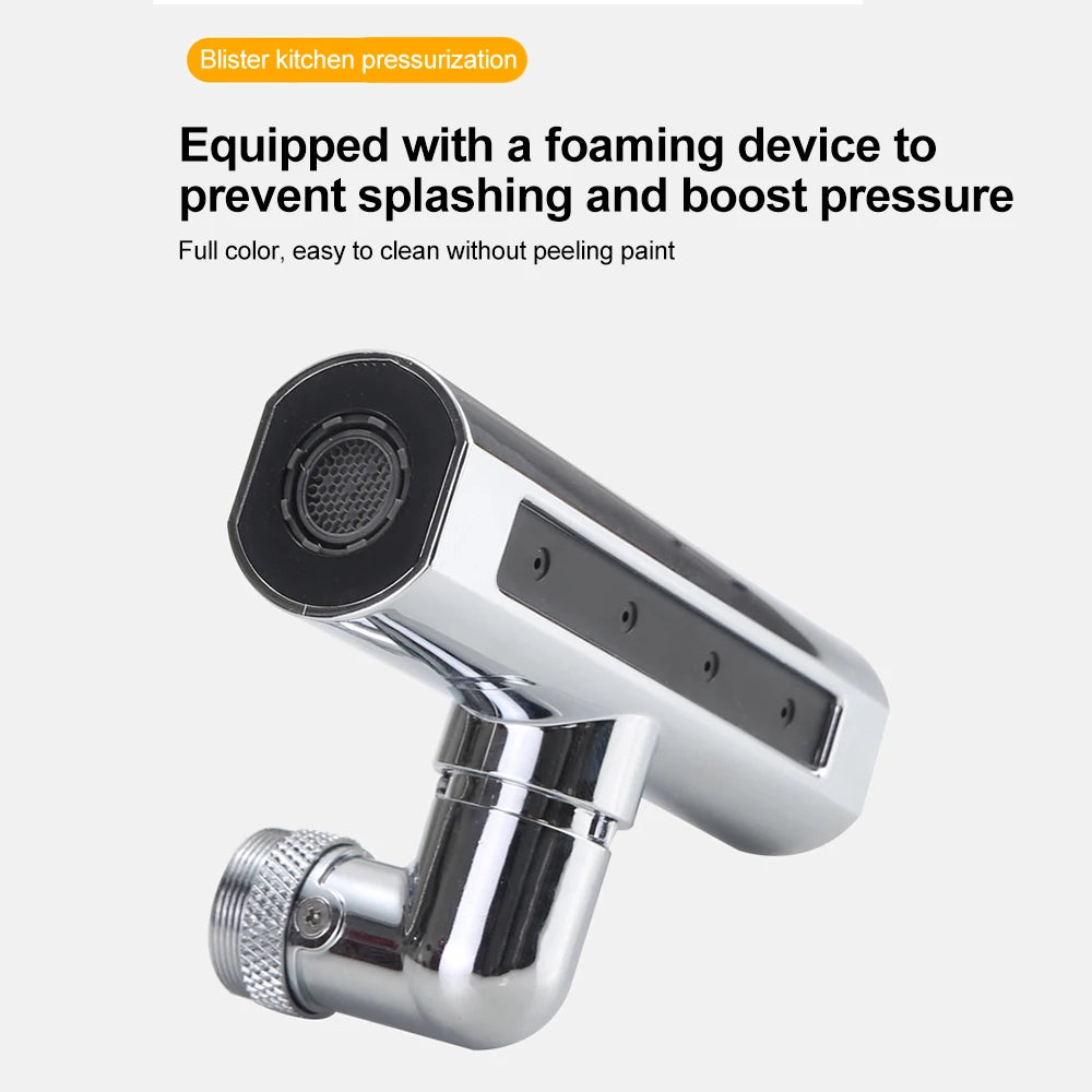 Swivel Waterfall Kitchen Faucet Modern Design Thread Anti-Splash Device Rotary Booster Extension Spout Universal Fitting