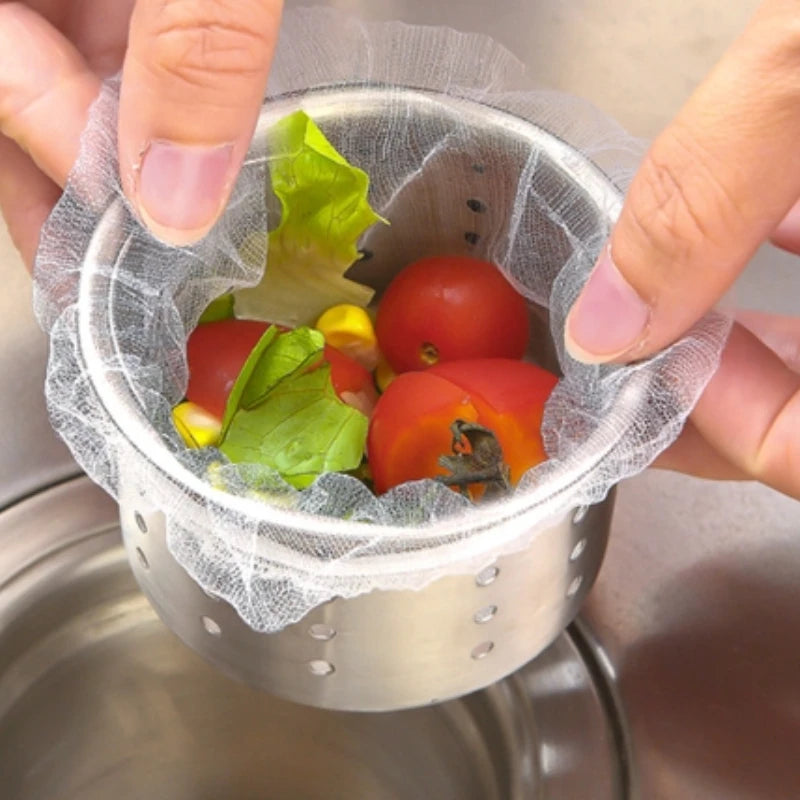 100pcs Disposable Sink Garbage Filter Sewer Kitchen Floor Drain Pool Anti-blocking Mesh Bag Sink Strainer Sink Accessories