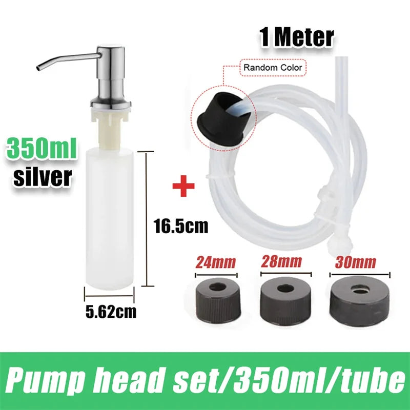 Sink Liquid Soap Dispenser Pump Stainless Steel 500ML Liquid Soap Bottle Sink Mount Hand Pressure Soap Dispenser Bottle Kitch