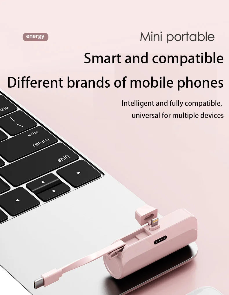 Mini 30000mAh Power Bank Capsule Large Capacity Portable Wireless Fast Charging External Battery For iPhone Type-c New