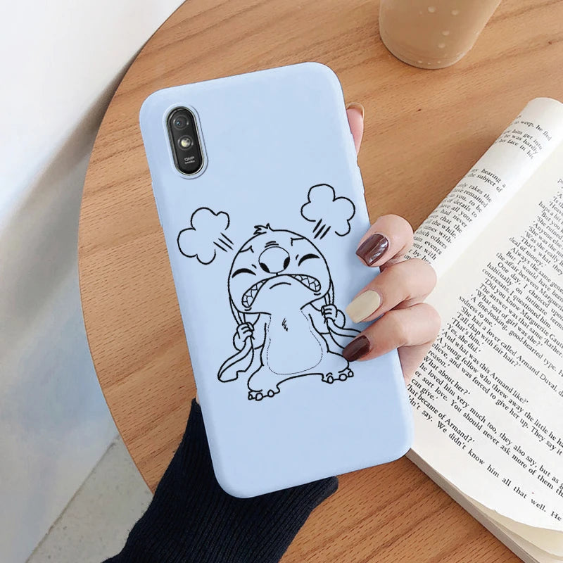 Lilo Stitch Phone Case For Redmi 9A 9AT Camera Protect Soft Cover Silicone Cute Cartoon Funda For Redmi 9A 9 AT Redmi9A 9AT Capa