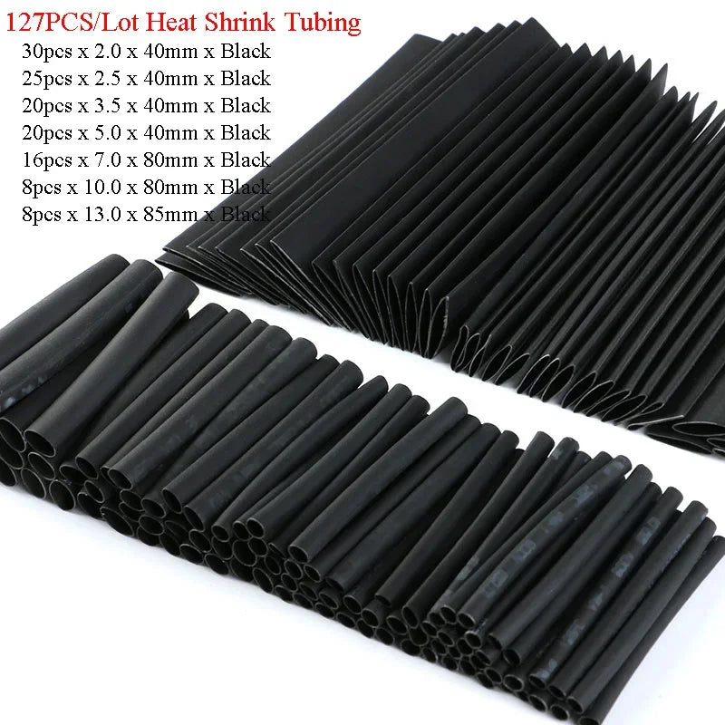 530/127pcs Heat shrink Tubing Thermoresistant Tube 2:1 Wrapping Kit Electrical Connection Wire Cable Insulation Sleeves