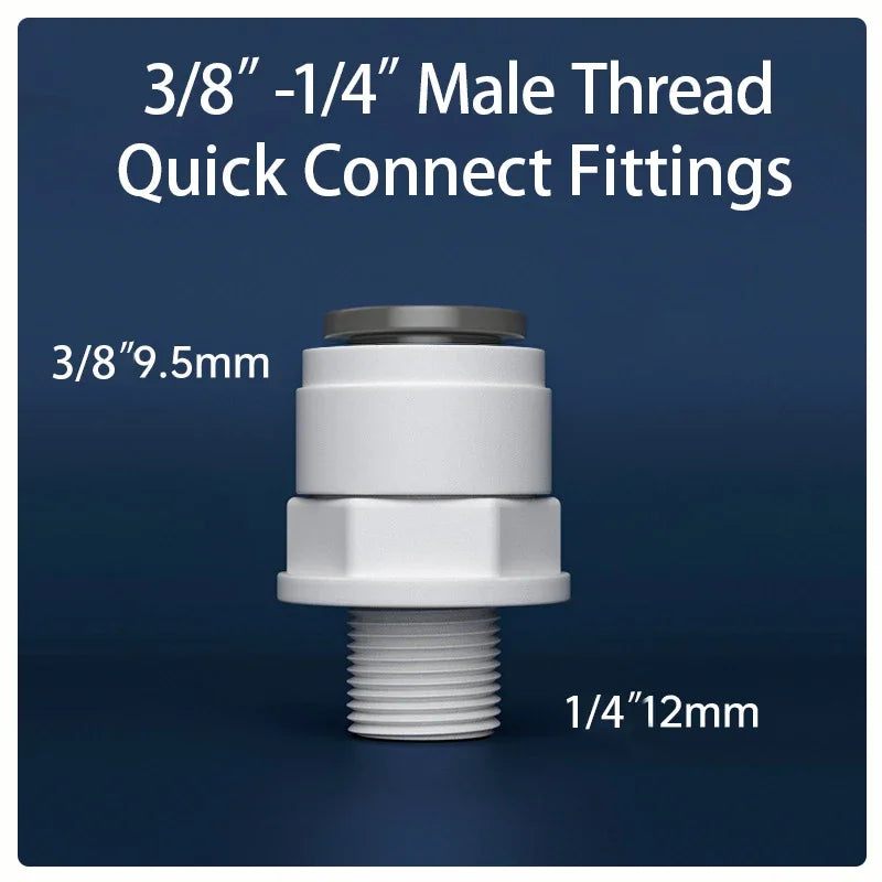 Straight Ro Quick Water Fitting 3/8" Hose Pipe 1/2" Male Female Thread Coupling Connector Water Filter Reverse Osmosis Parts