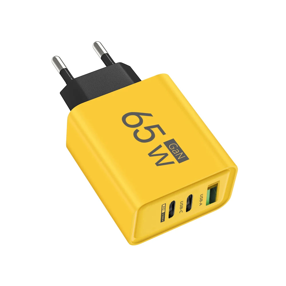 PD 65W USB C Charger GaN Fast Charging Quick Charge 3.0 Mobile Phone Charger Adapter For iPhone Xiaomi Samsung Oneplus OPPO