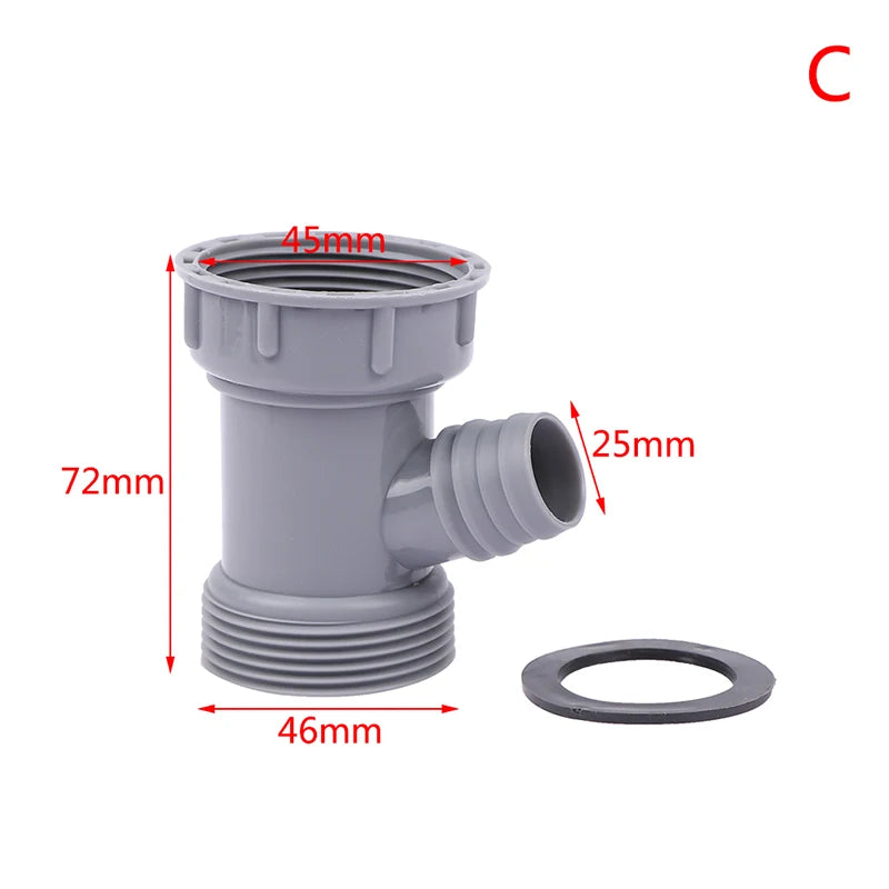 1PCS Kitchen Basin Square Round Overflow Hole Conversion Joint Drainage Water Pipe Three Links Head Sink Connector Accessories