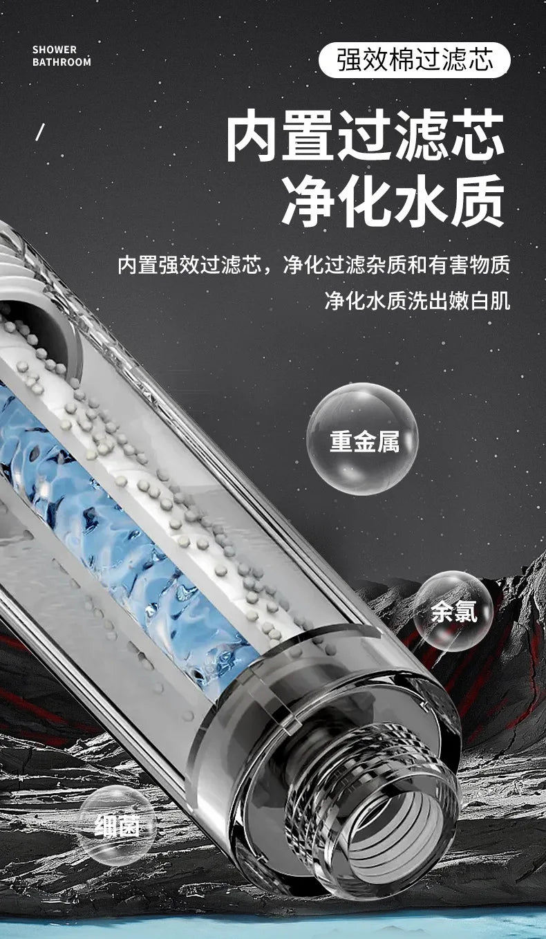 New Booster Shower Head 5 Modes Adjustable High Pressure Water Saving Massage Portable Filter Shower Faucet Bathroom Accessories