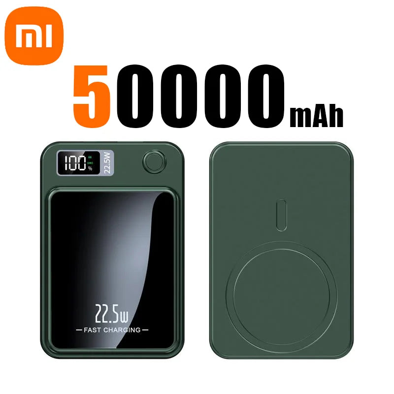 Xiaomi Mijia Magnetic Wireless 50000mah Power Bank Fast Charger For Magsafe Portable Auxiliary Battery Pack For Iphone Huawei