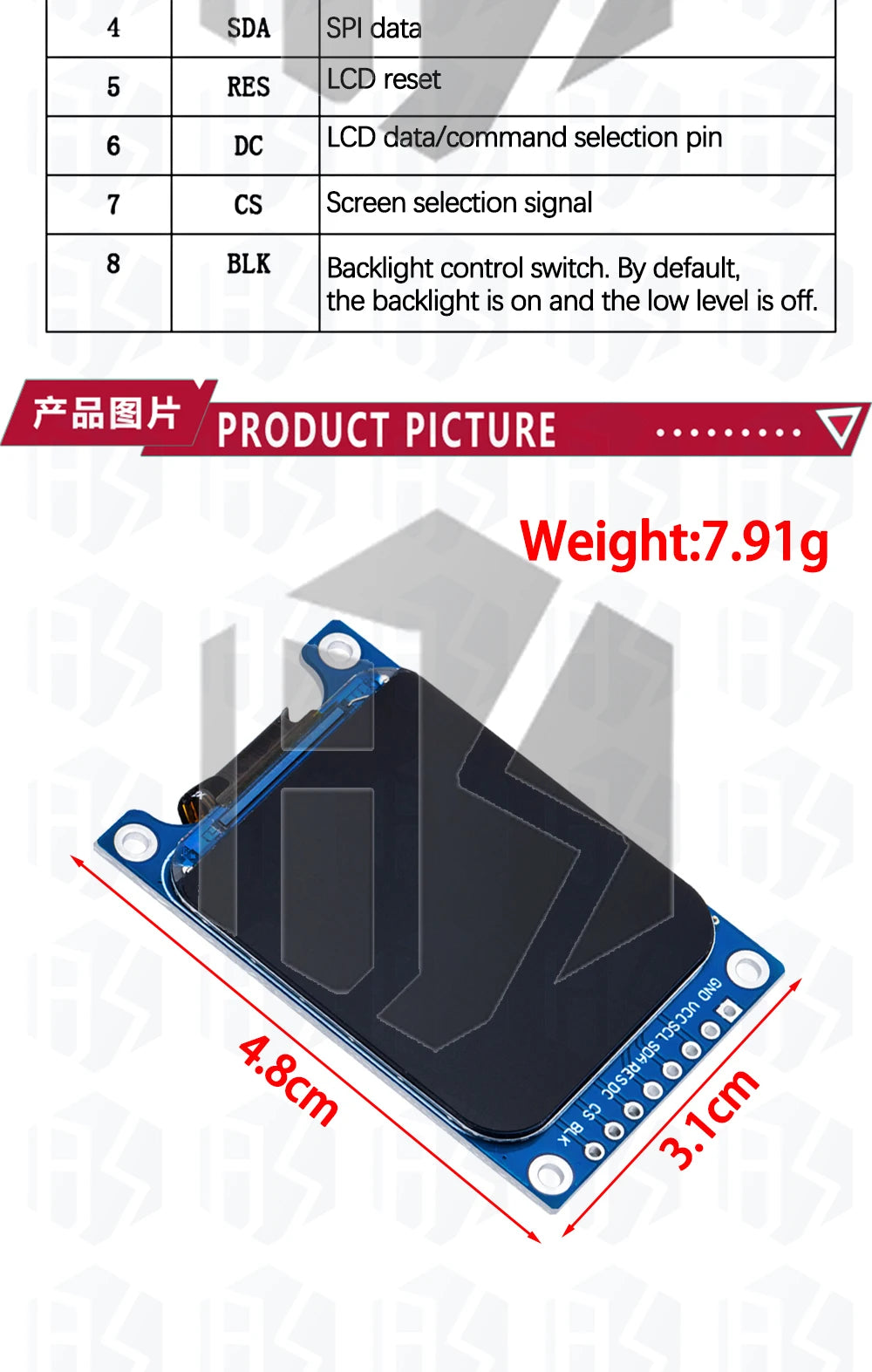 1~10PCS 1.69 Inch 1.69" Color TFT Display Module HD IPS LCD LED Screen 240X280 SPI Interface ST7789 Controller For Arduino