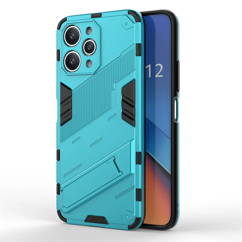 For Xiaomi Redmi 12 Case for Xiaomi Redmi 12 Cover Protective Punk Armor Capa Shell Kickstand Phone Cover for Xiaomi Redmi 12 4G