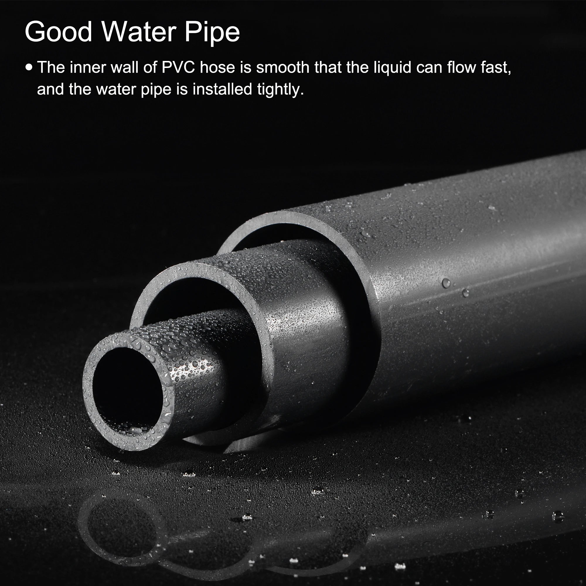 16-160mm OD PVC Pipe Light Grey PVC Rigid Round Tube High Impact for Water Pipe Cable Sleeve Garden Irrigation Watering Fittings