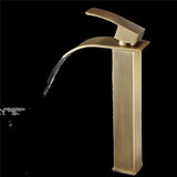 Bathroom Faucet Brass  Antique Bronze Basin Faucets  Hot & Cold Bathroom Sink Faucet Waterfall Lavotory Faucet  Mixer Water Tap