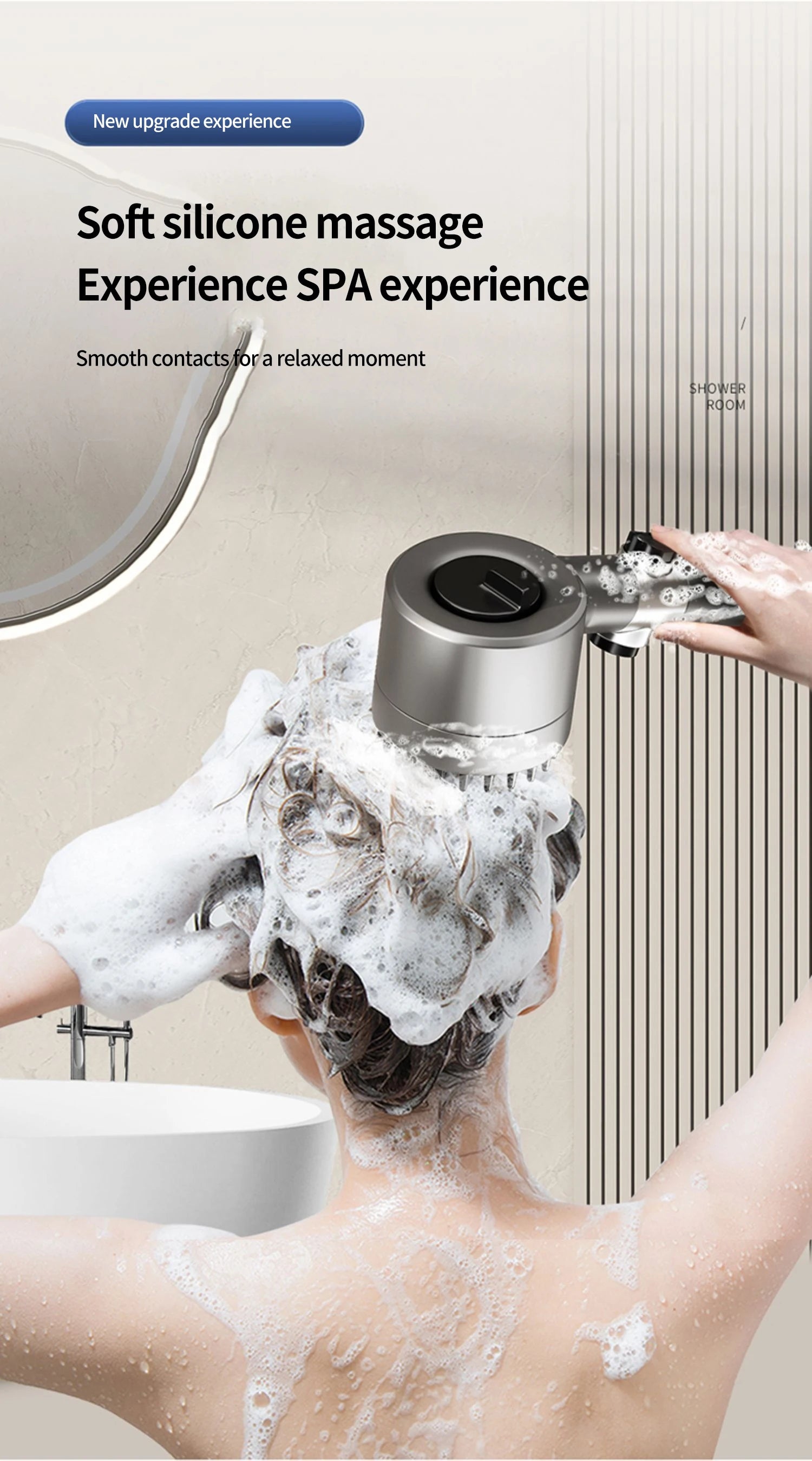 High Pressure Shower Head 6-in-1 Multifunctional Shower 3 Modes Portable Shower Artichokes with Filter Bathroom Accessories