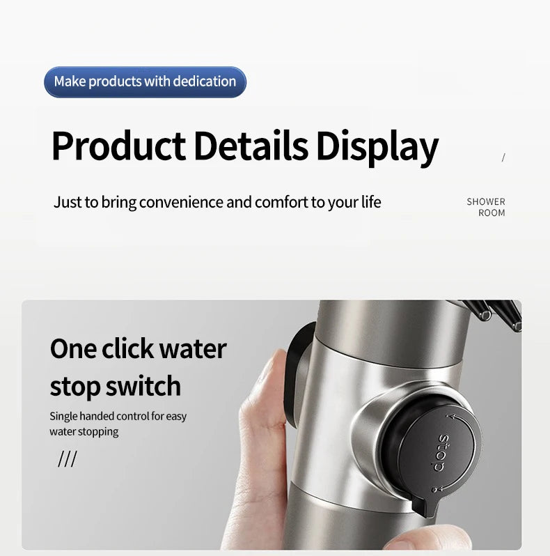 High Pressure Shower Head 6-in-1 Multifunctional Shower 3 Modes Portable Shower Artichokes with Filter Bathroom Accessories
